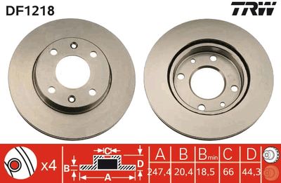 DF1218 TRW Тормозной диск