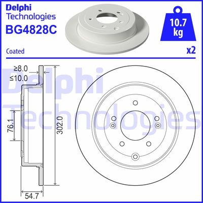 BG4828C DELPHI Тормозной диск