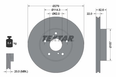 92080900 TEXTAR Тормозной диск
