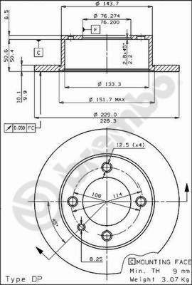 BS7134 BRECO Тормозной диск