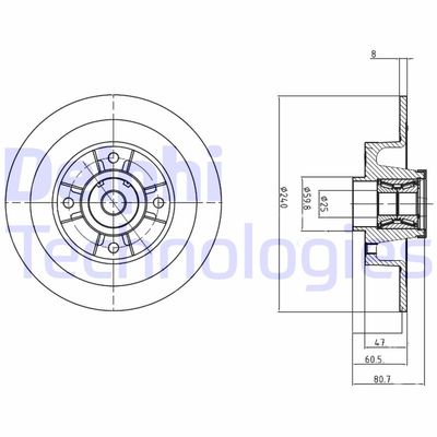 BG9028RSC DELPHI Тормозной диск