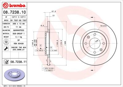 08723811 BREMBO Тормозной диск