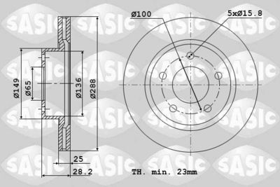 9004898J SASIC Тормозной диск