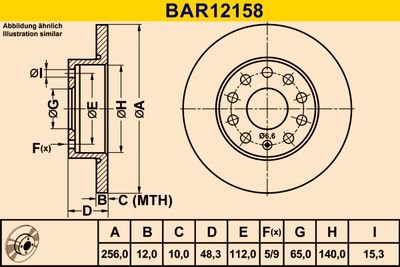 BAR12158 BARUM Тормозной диск