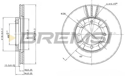 CD6293V BREMSI Тормозной диск