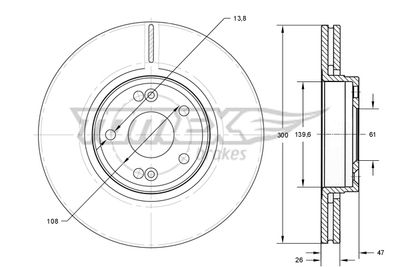 TX7212 TOMEX Brakes Тормозной диск