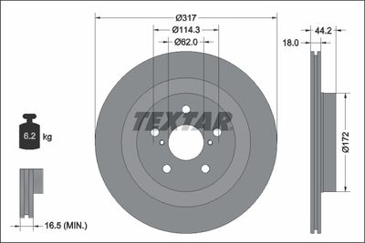 92343103 TEXTAR Тормозной диск