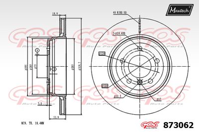 873062 MAXTECH Тормозной диск