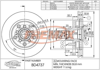 BD4737KT FREMAX Тормозной диск