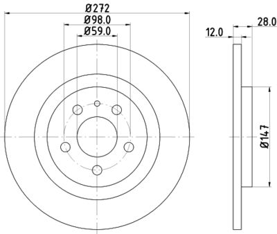 MDC1599 MINTEX Тормозной диск