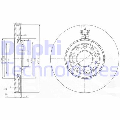 BG3951 DELPHI Тормозной диск