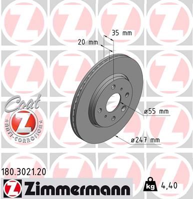 180302120 ZIMMERMANN Тормозной диск