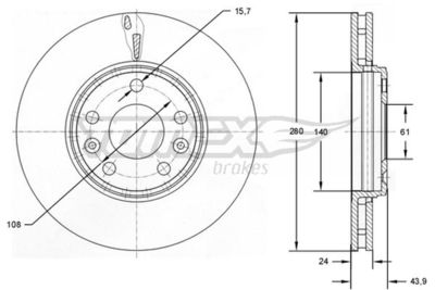 TX7282 TOMEX Brakes Тормозной диск