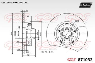 871032 MAXTECH Тормозной диск