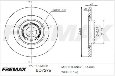 BD7296 FREMAX Тормозной диск