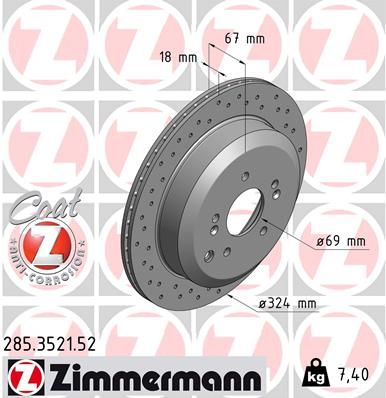 285352152 ZIMMERMANN Тормозной диск