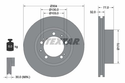 92039800 TEXTAR Тормозной диск