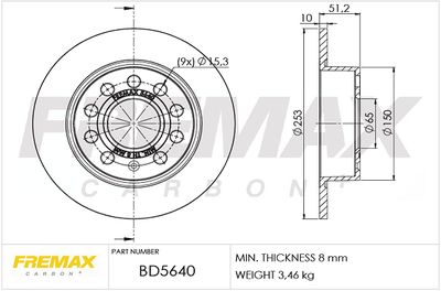 BD5640 FREMAX Тормозной диск