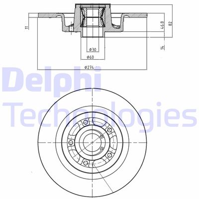 BG9026RSC DELPHI Тормозной диск