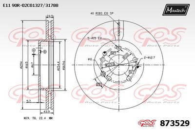 873529 MAXTECH Тормозной диск