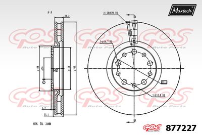 877227 MAXTECH Тормозной диск