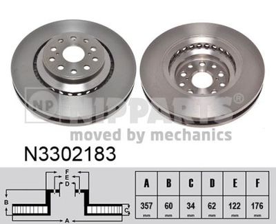 N3302183 NIPPARTS Тормозной диск