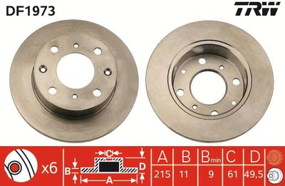 DF1973 TRW Тормозной диск