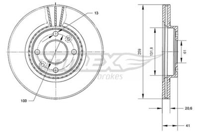 TX7010 TOMEX Brakes Тормозной диск