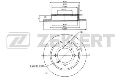 BS5225 ZEKKERT Тормозной диск