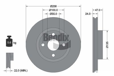 BDS2014 BENDIX Braking Тормозной диск