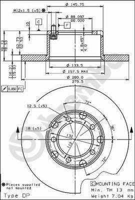 BS7272 BRECO Тормозной диск