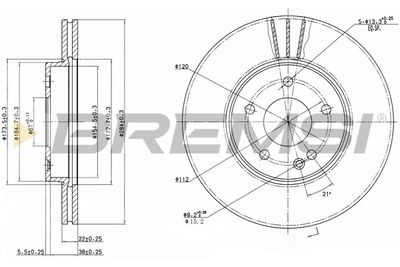 CD6588V BREMSI Тормозной диск