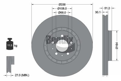 BDS1681HC BENDIX Braking Тормозной диск