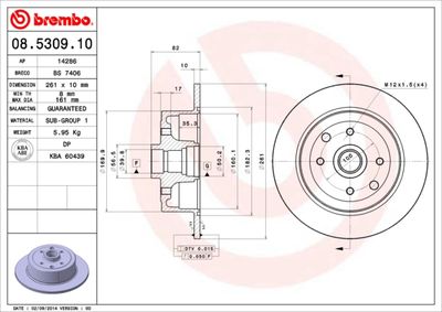 08530910 BREMBO Тормозной диск