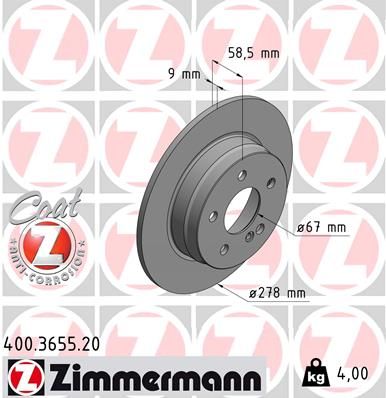 400365520 ZIMMERMANN Тормозной диск