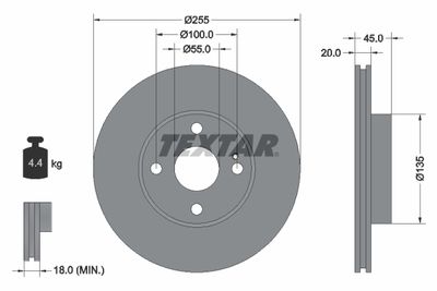 92096800 TEXTAR Тормозной диск