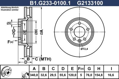 B1G23301001 GALFER Тормозной диск