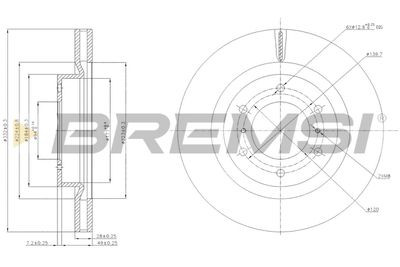 CD7757V BREMSI Тормозной диск