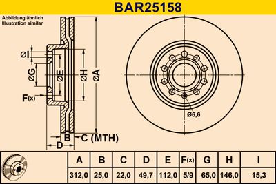 BAR25158 BARUM Тормозной диск