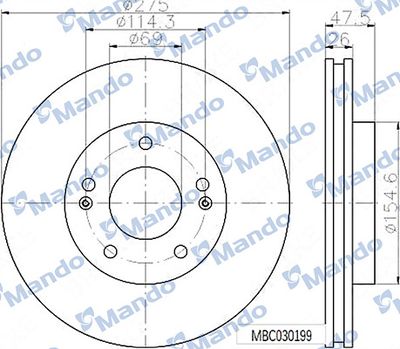 MBC030199 MANDO Тормозной диск