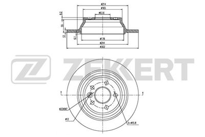 BS6143 ZEKKERT Тормозной диск