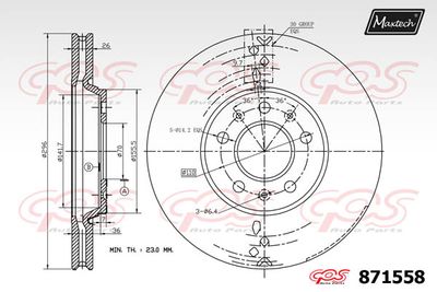 871558 MAXTECH Тормозной диск