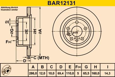 BAR12131 BARUM Тормозной диск