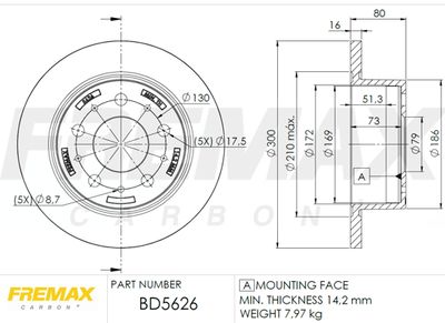 BD5626 FREMAX Тормозной диск