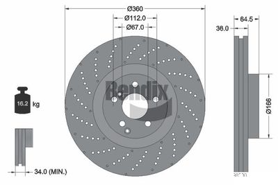 BDS1499HC BENDIX Braking Тормозной диск