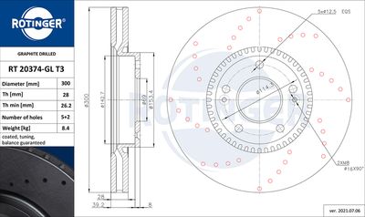 RT20374GLT3 ROTINGER Тормозной диск