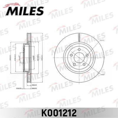 K001212 MILES Тормозной диск