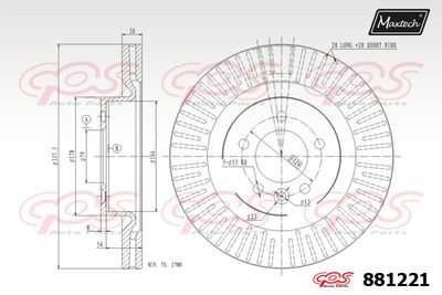 881221 MAXTECH Тормозной диск