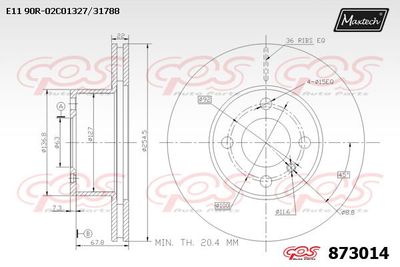 873014 MAXTECH Тормозной диск