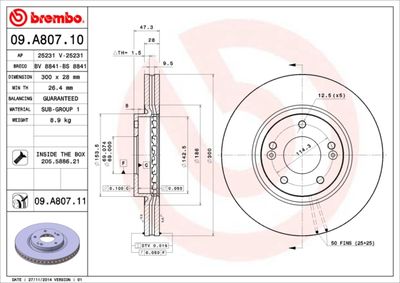 09A80711 BREMBO Тормозной диск